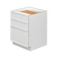 Slim White Shaker - 27"W Drawer Base Cabinet 3-Drawers