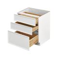 Slim White Shaker - 27"W Drawer Base Cabinet 3-Drawers