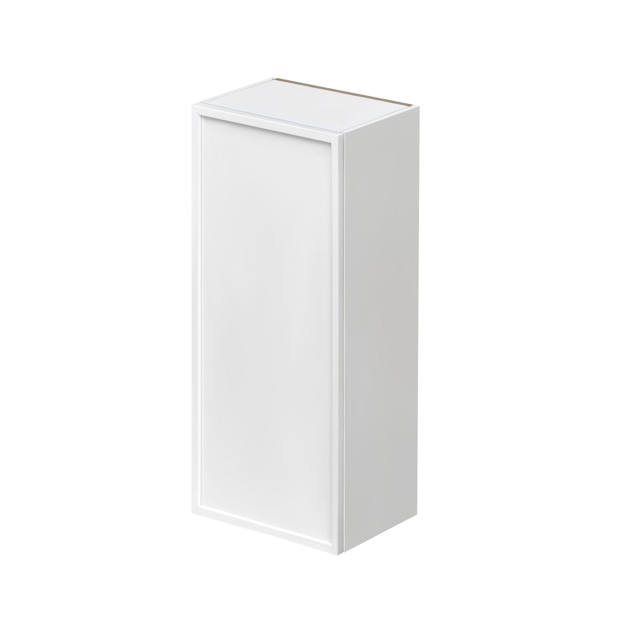 Slim White Shaker - 12"W × 36"H Standard Wall Cabinet 1-Door 3-Adjustable shelves