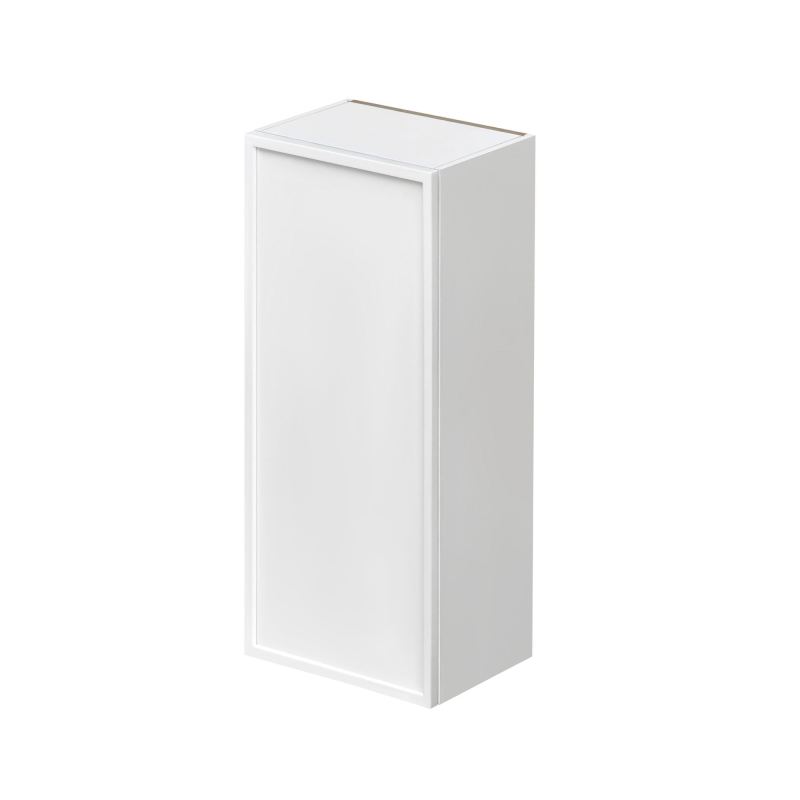Slim White Shaker - 12"W × 36"H Standard Wall Cabinet 1-Door 3-Adjustable shelves