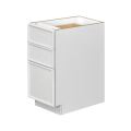 Slim White Shaker - 12"W Drawer Base Cabinet 3-Drawers