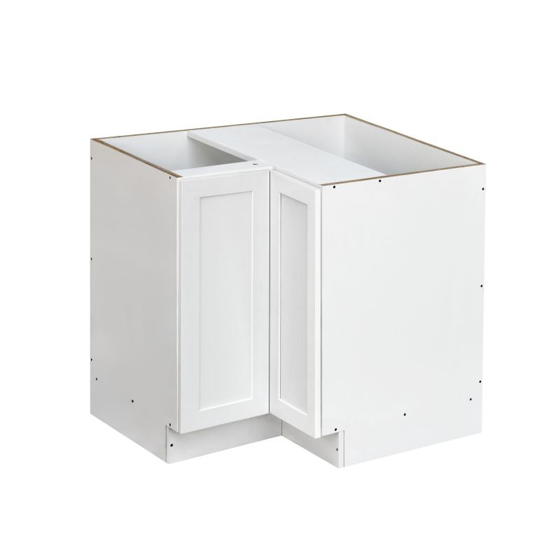 White Shaker - 36"W Base Lazy Susan Cabinet 1-Door 1-Adjustable Shelf