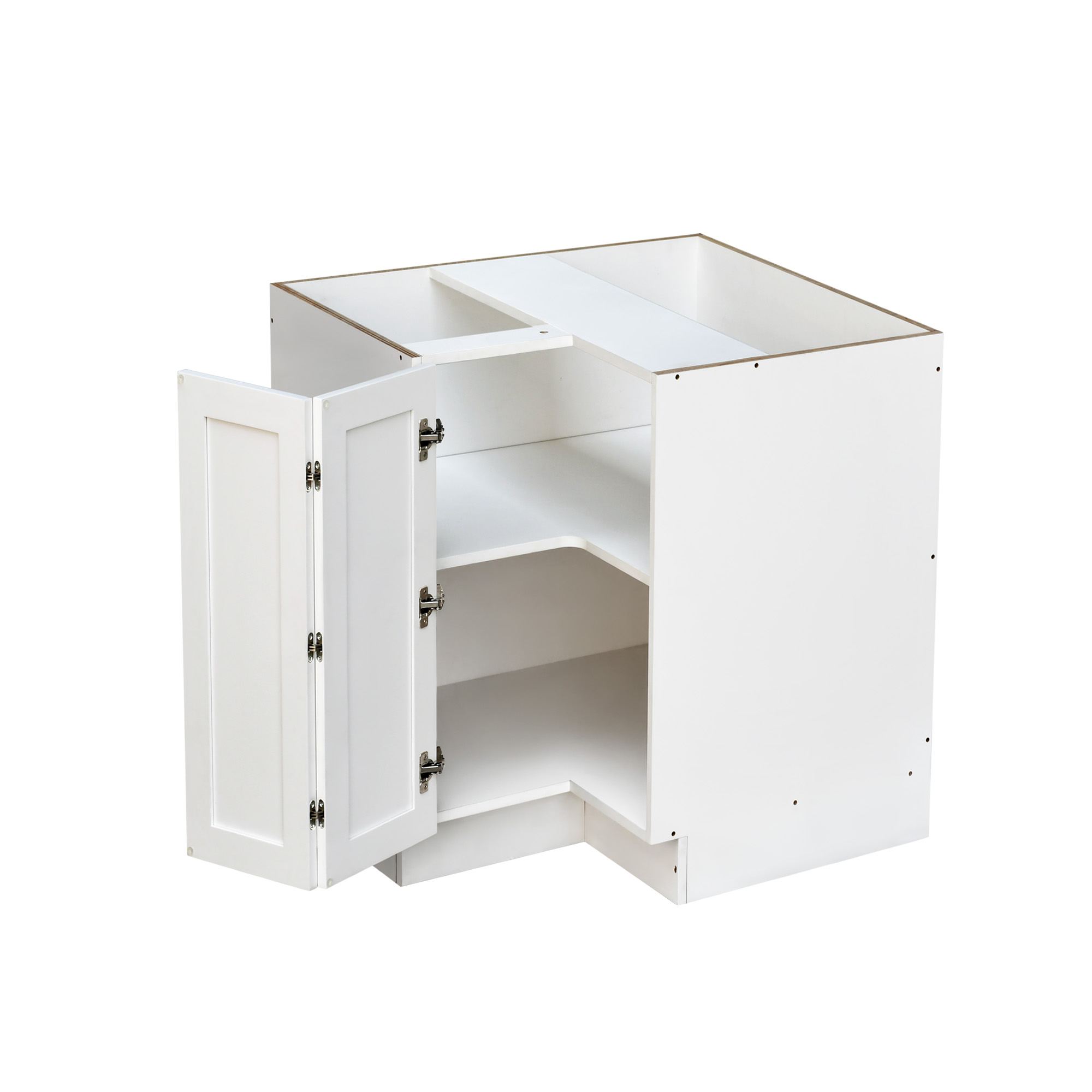 White Shaker - 36"W Base Lazy Susan Cabinet 1-Door 1-Adjustable Shelf