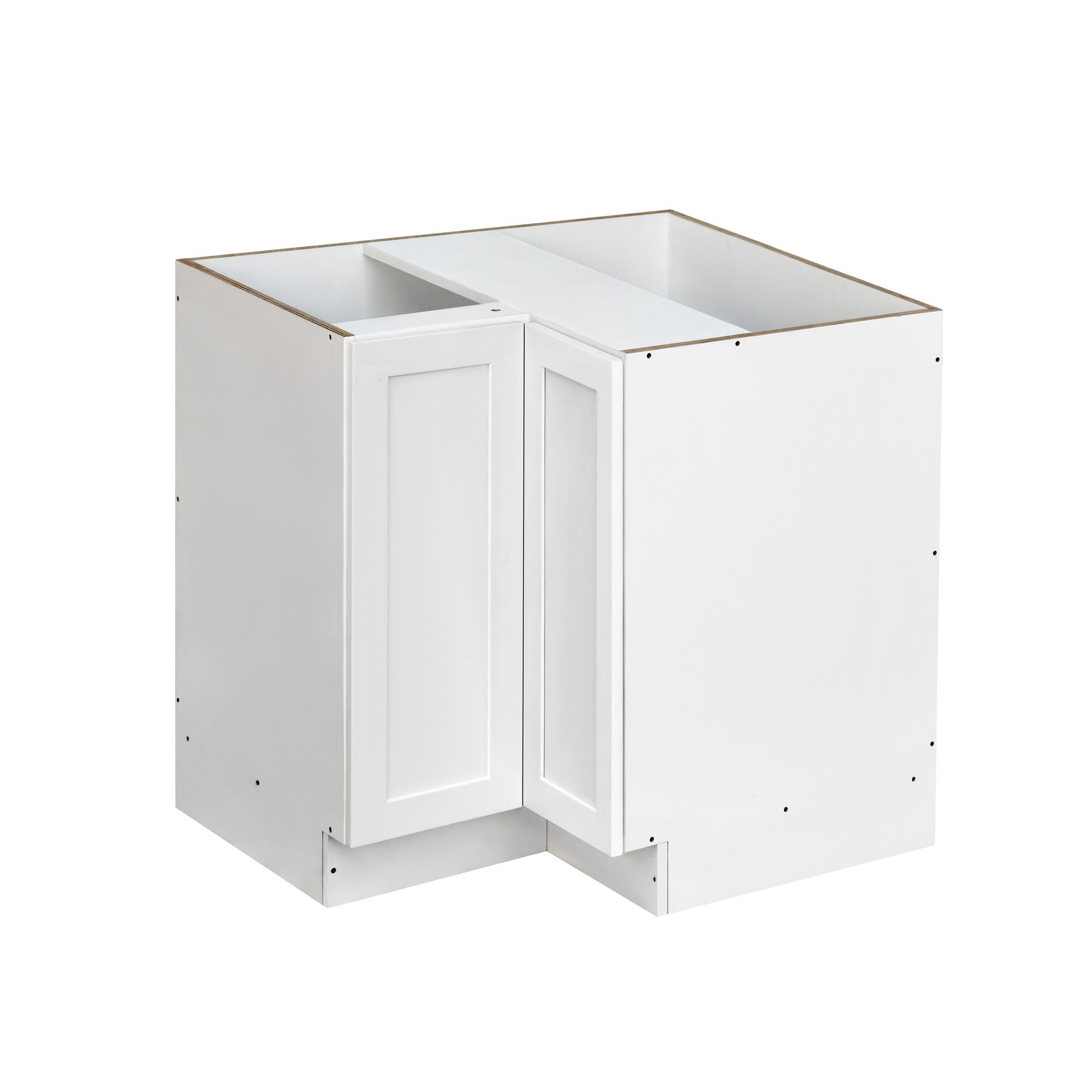 White Shaker - 33"W Base Lazy Susan Cabinet 1-Door 1-Adjustable Shelf