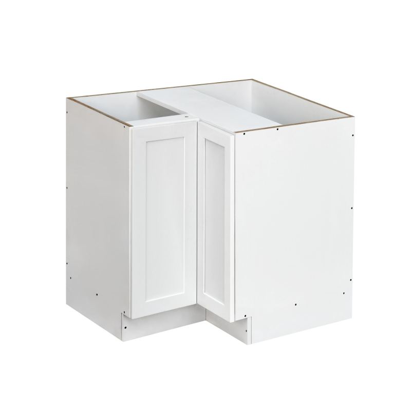 White Shaker - 33"W Base Lazy Susan Cabinet 1-Door 1-Adjustable Shelf
