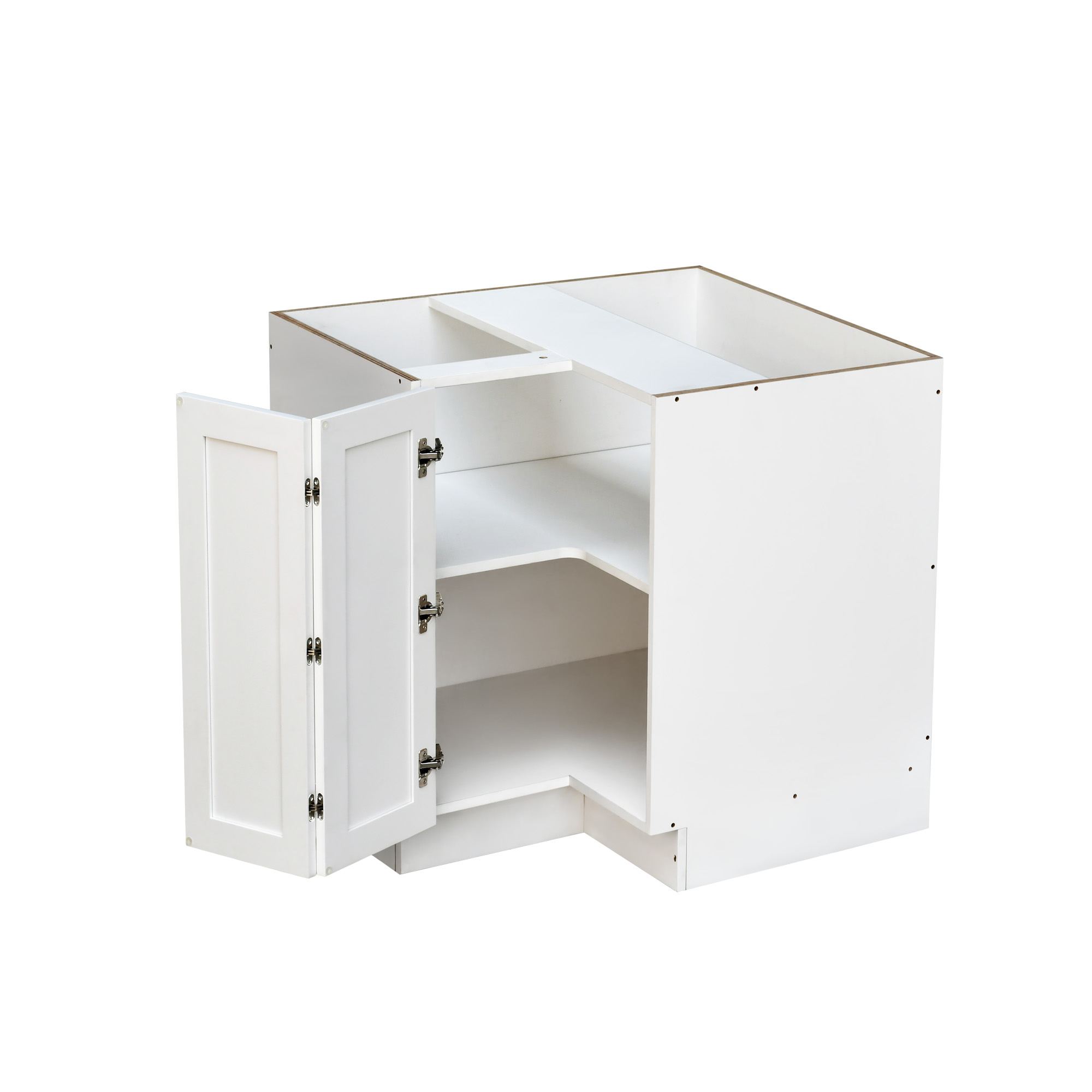 White Shaker - 33"W Base Lazy Susan Cabinet 1-Door 1-Adjustable Shelf