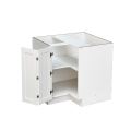 White Shaker - 33"W Base Lazy Susan Cabinet 1-Door 1-Adjustable Shelf