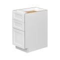 White Shaker - 12"W Drawer Base Cabinet 3-Drawers