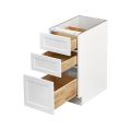 White Shaker - 12"W Drawer Base Cabinet 3-Drawers