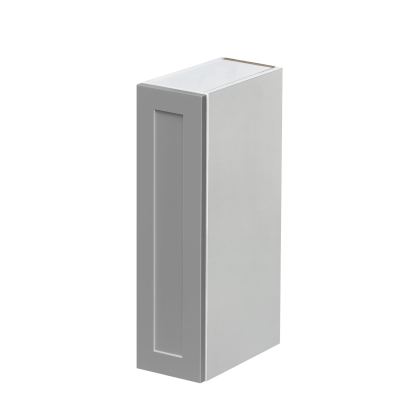 White Box Gray Shaker - 9"W × 30"H Standard Wall Cabinet 1-Door 2-Adjustable Shelves