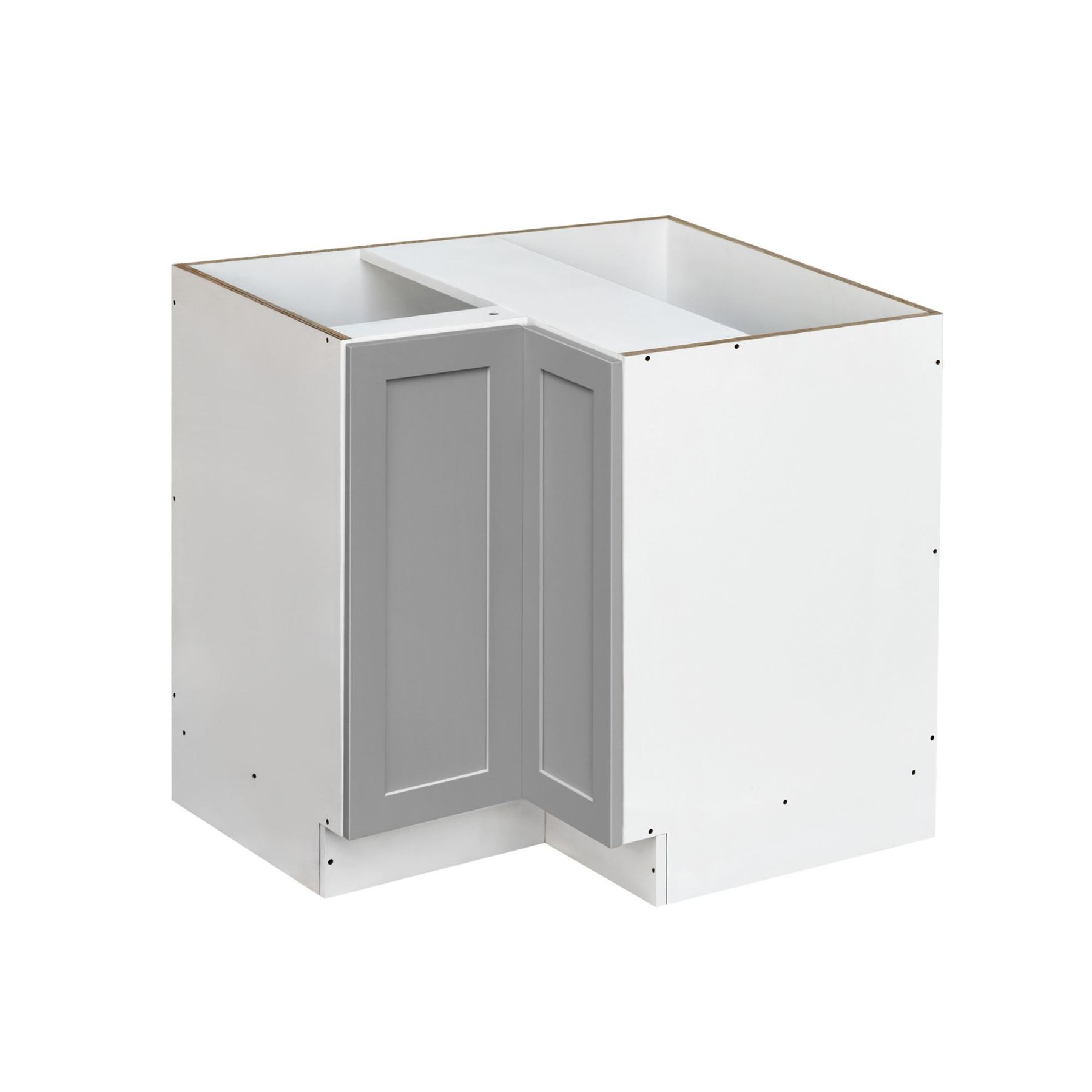 White Box Gray Shaker - 36"W Base Lazy Susan Cabinet 1-Door 1-Adjustable Shelf