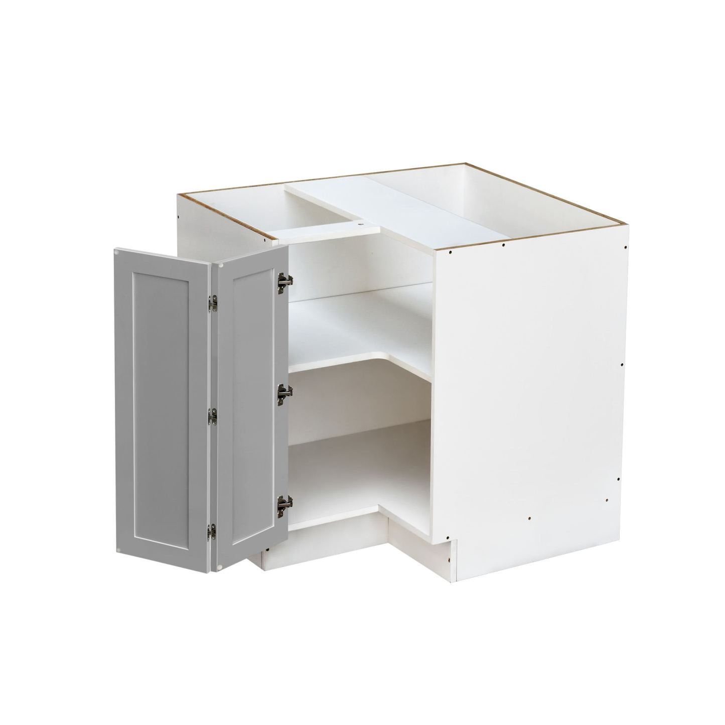 White Box Gray Shaker - 36"W Base Lazy Susan Cabinet 1-Door 1-Adjustable Shelf