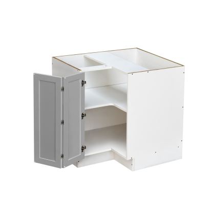 White Box Gray Shaker - 36"W Base Lazy Susan Cabinet 1-Door 1-Adjustable Shelf