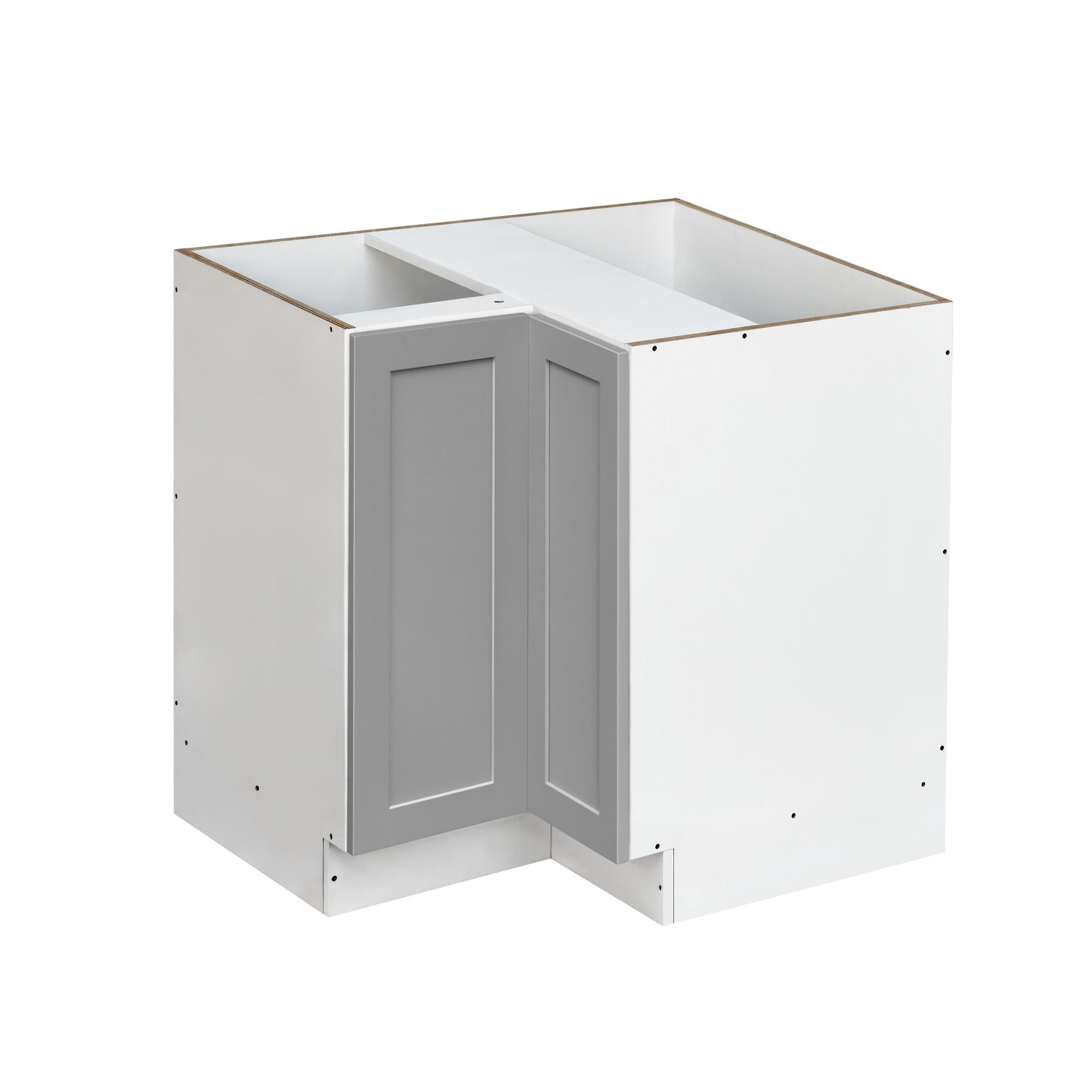 White Box Gray Shaker - 33"W Base Lazy Susan Cabinet 1-Door 1-Adjustable Shelf