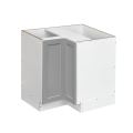 White Box Gray Shaker - 33"W Base Lazy Susan Cabinet 1-Door 1-Adjustable Shelf