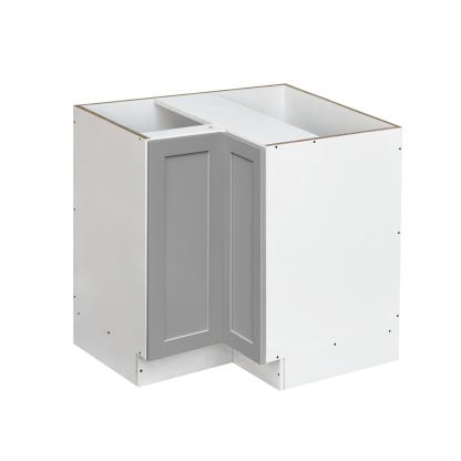 White Box Gray Shaker - 33"W Base Lazy Susan Cabinet 1-Door 1-Adjustable Shelf