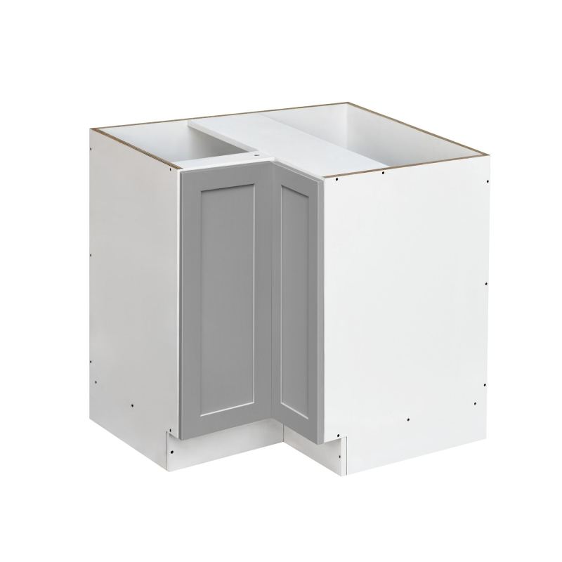 White Box Gray Shaker - 33"W Base Lazy Susan Cabinet 1-Door 1-Adjustable Shelf