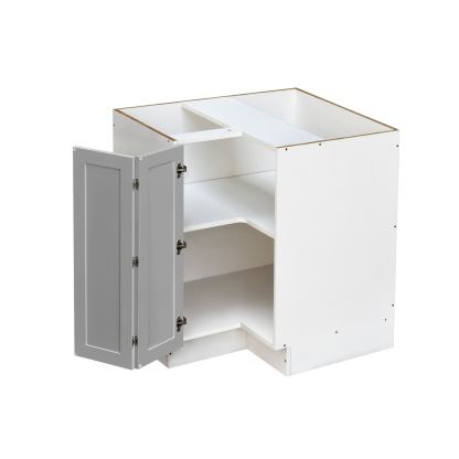 White Box Gray Shaker - 33"W Base Lazy Susan Cabinet 1-Door 1-Adjustable Shelf