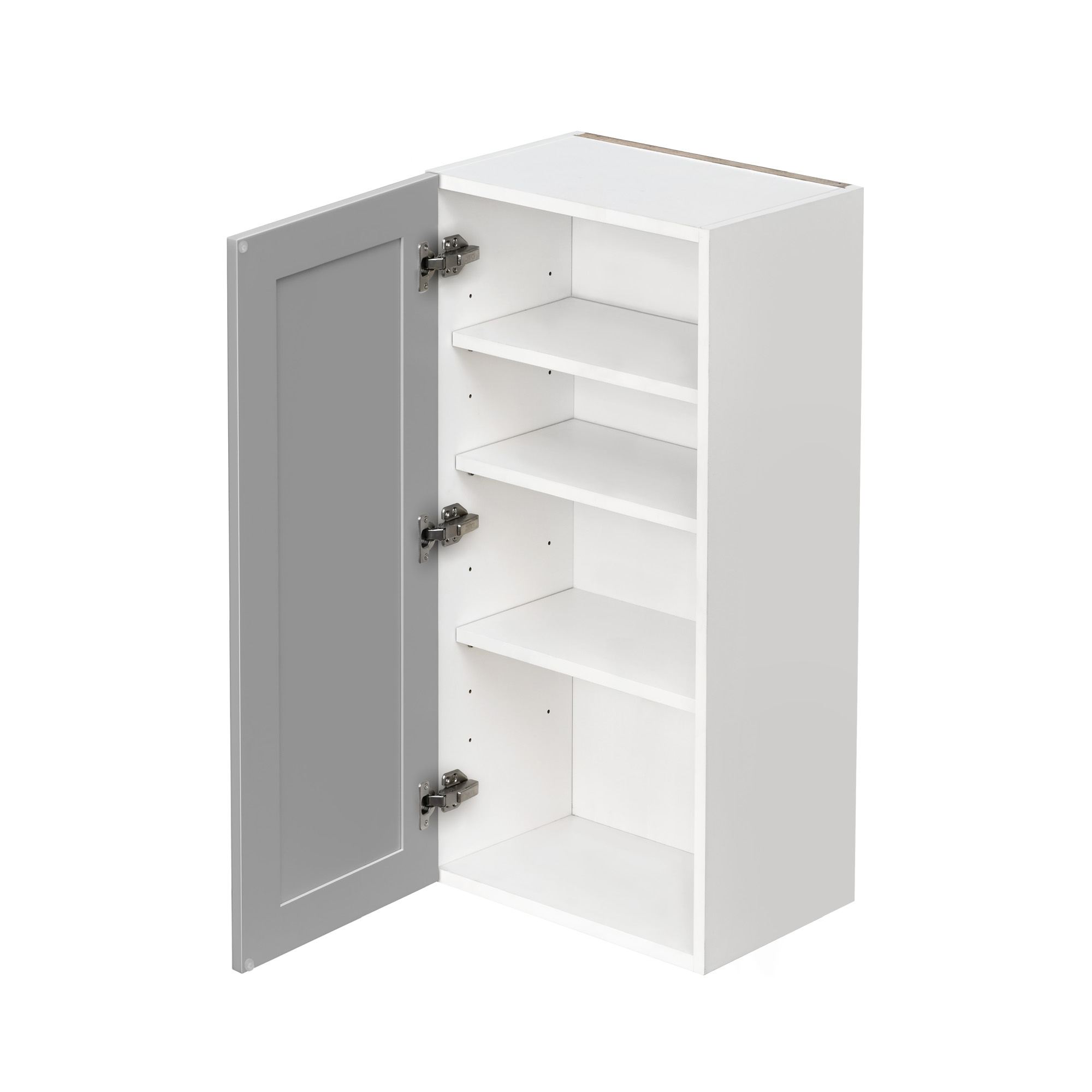 White Box Gray Shaker - 18"W × 36"H Standard Wall Cabinet 1-Door 3-Adjustable shelves