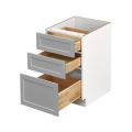 White Box Gray Shaker - 18"W Drawer Base Cabinet 3-Drawers