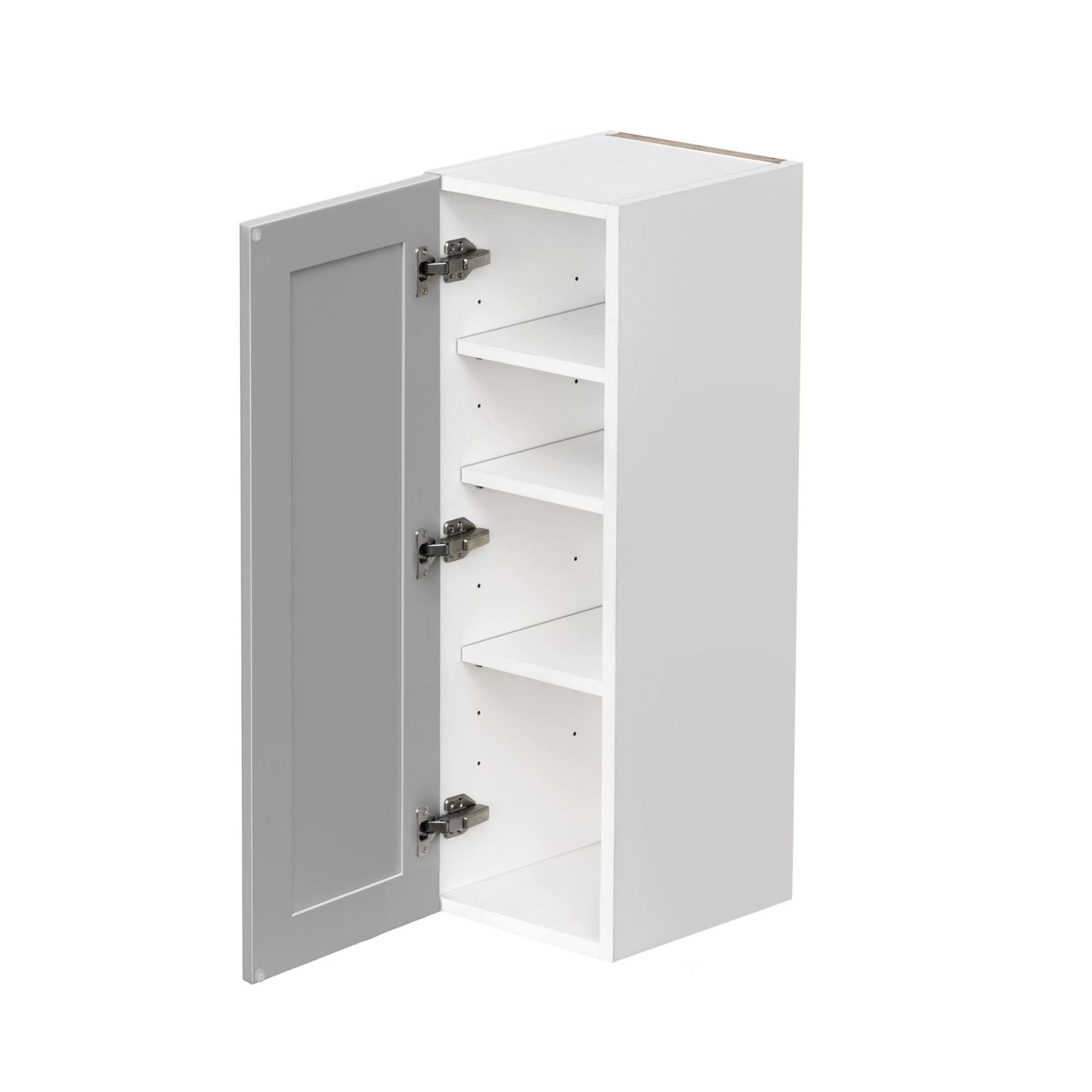 White Box Gray Shaker - 12"W × 36"H Standard Wall Cabinet 1-Door 3-Adjustable shelves