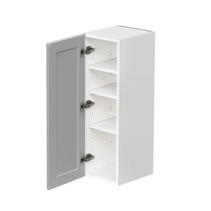 White Box Gray Shaker - 12"W × 36"H Standard Wall Cabinet 1-Door 3-Adjustable shelves
