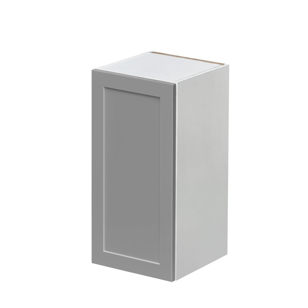 White Box Gray Shaker - 15"W × 30"H Standard Wall Cabinet 1-Door 2-Adjustable Shelves