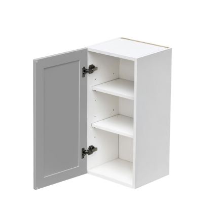 White Box Gray Shaker - 15"W × 30"H Standard Wall Cabinet 1-Door 2-Adjustable Shelves