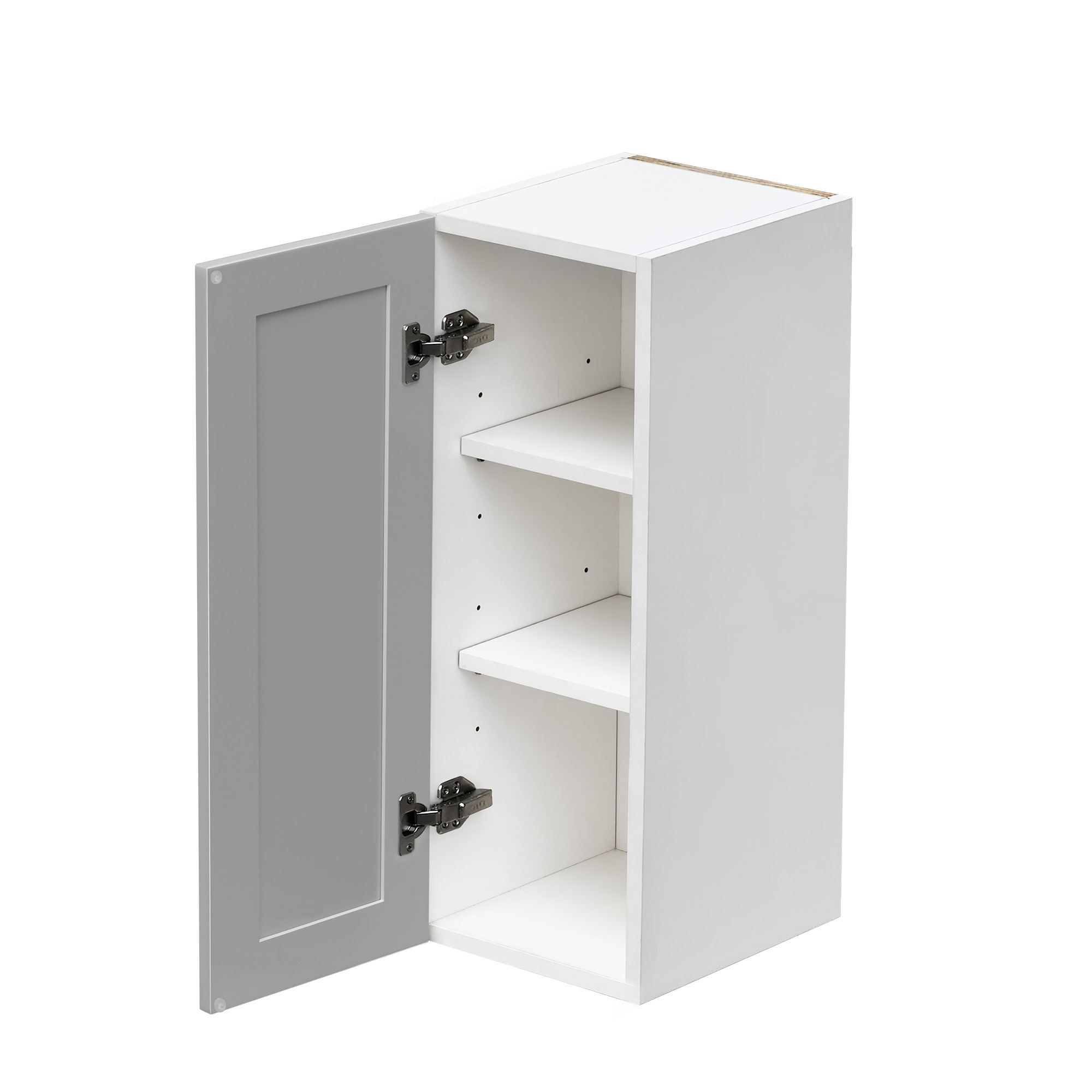 White Box Gray Shaker - 12"W × 30"H Standard Wall Cabinet 1-Door 2-Adjustable Shelves