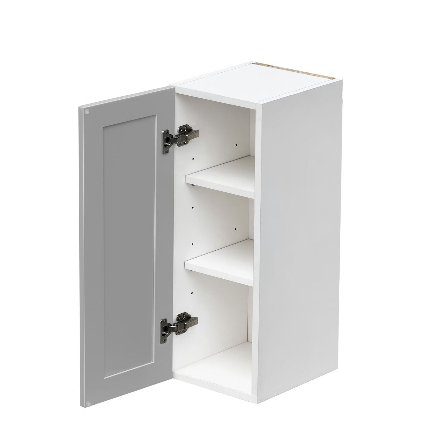 White Box Gray Shaker - 12"W × 30"H Standard Wall Cabinet 1-Door 2-Adjustable Shelves