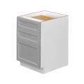 White Box Gray Shaker - 21"W Drawer Base Cabinet 3-Drawers