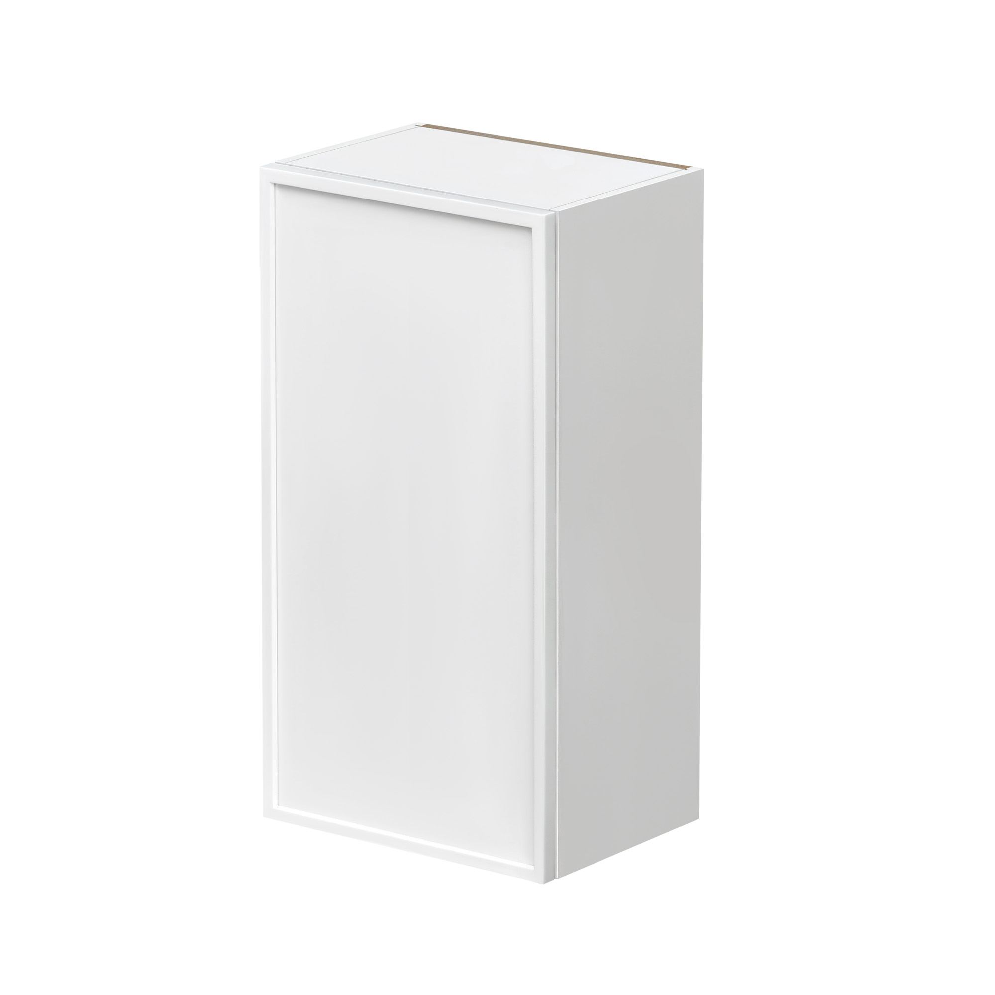 Slim White Shaker - 18"W × 36"H Standard Wall Cabinet 1-Door 3-Adjustable shelves