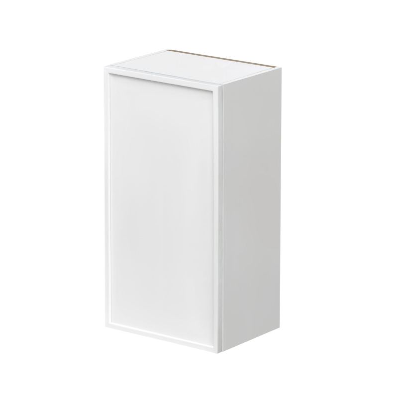 Slim White Shaker - 18"W × 36"H Standard Wall Cabinet 1-Door 3-Adjustable shelves