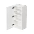 Slim White Shaker - 18"W × 36"H Standard Wall Cabinet 1-Door 3-Adjustable shelves