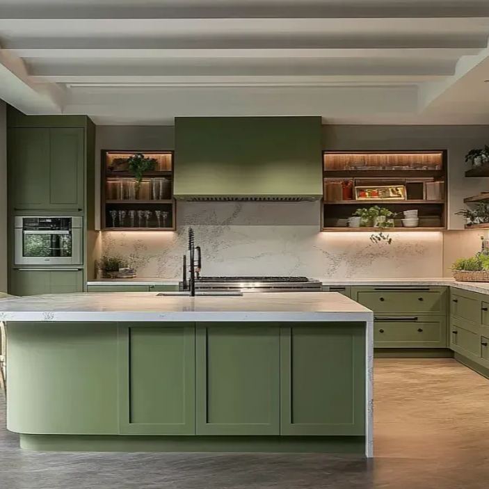 Irena Collection Olive Dual Shaker (Frameless) Sample Door