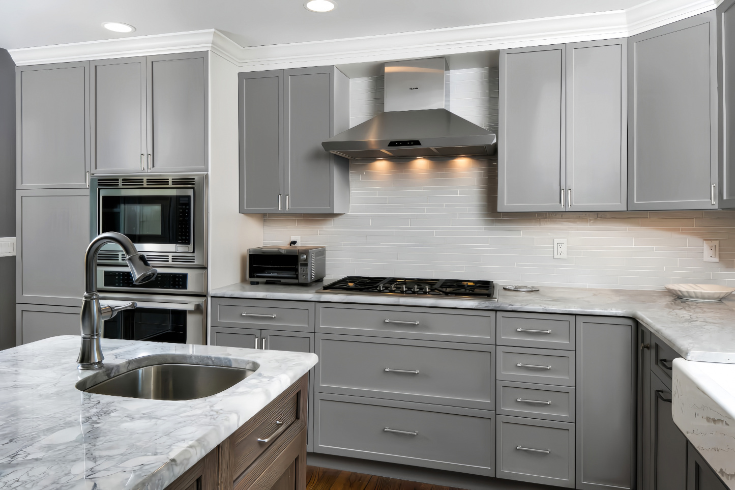 White Box Gray Slim - 30"W × 30"H Standard Wall Cabinet 2-Doors 2-Adjustable Shelves