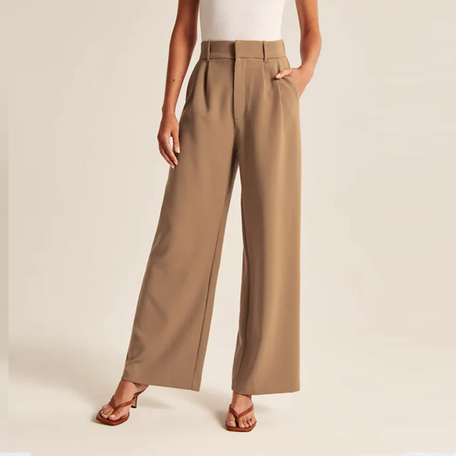 Commuting slimming high waist straight wide leg suit pants