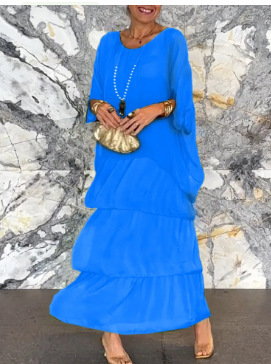 Fashion Chiffon Bat Sleeve Dress