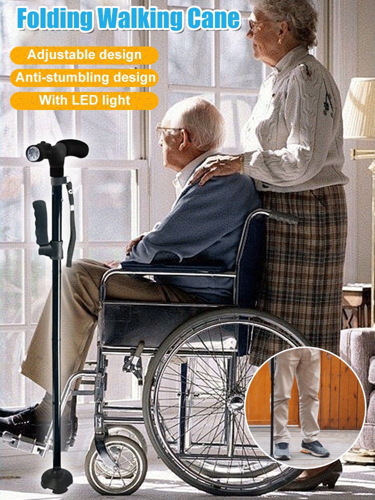 Folding Walking Cane With Light