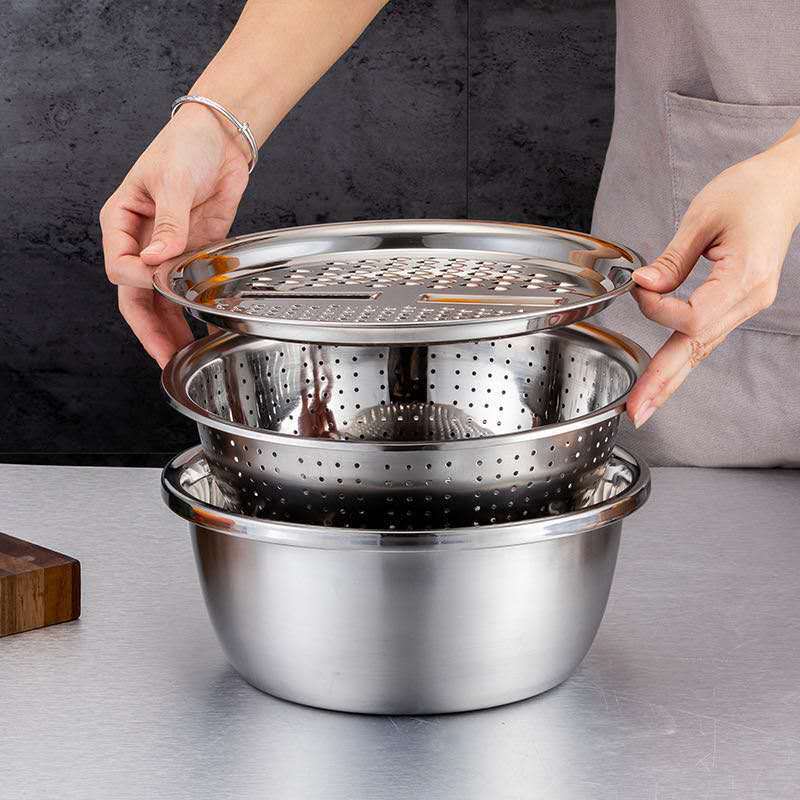 Stainless Steel Vegetable Cutter with Drain Basket