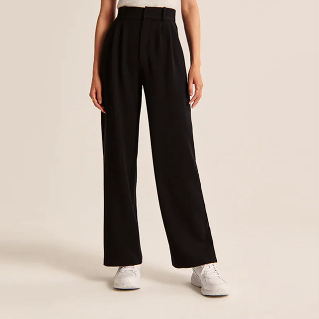 Commuting slimming high waist straight wide leg suit pants