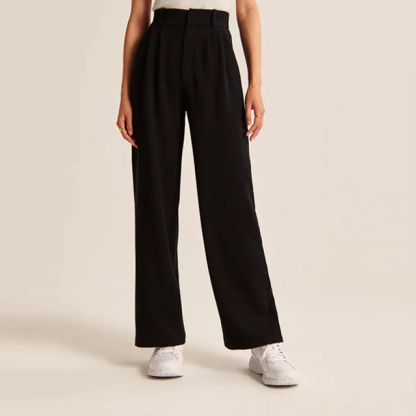 Commuting slimming high waist straight wide leg suit pants