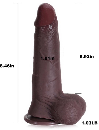  Billy 8.4” x 1.8” Black Sliding Skin Dildo With Moving Balls