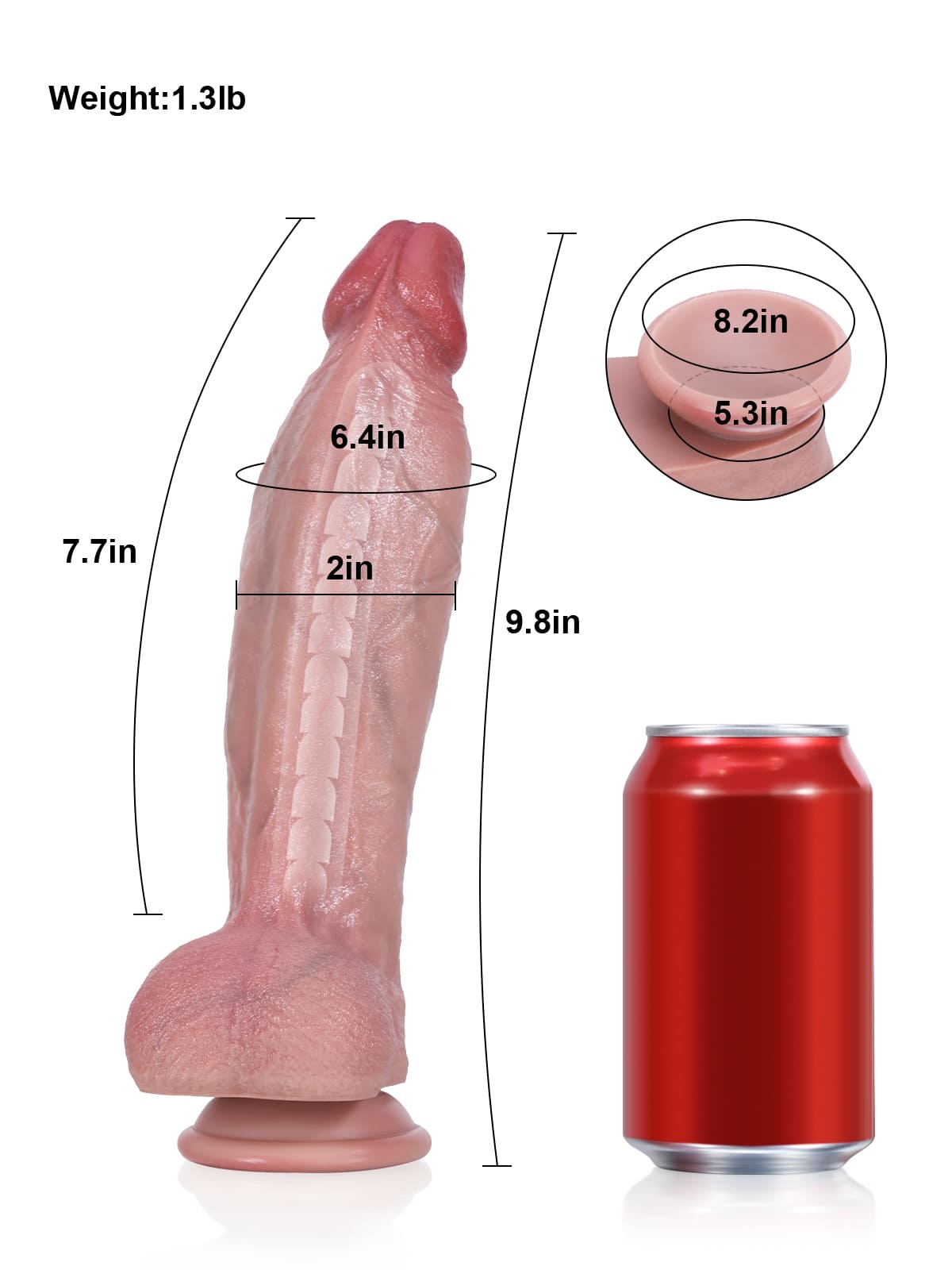 Liam 9.8" x 2" - Long Keel Dildo with Tapered Head and Suction