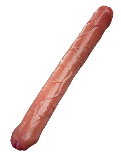 15.7" * 2" Thick Realistic Double Sided Sliding Skin  Dildo With Foreskin - S Size