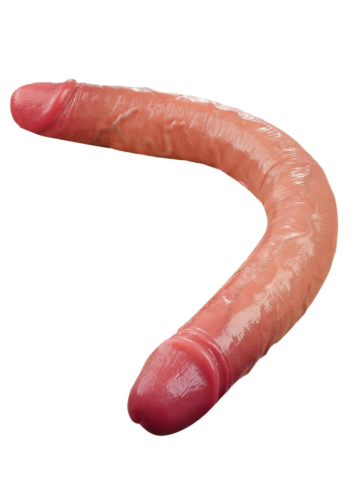 19" * 1.8" 10 Vibration Modes Double Ended Sliding Skin Dildo  - S/M/L Size