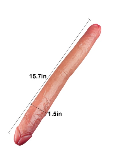 19" * 1.8" 10 Vibration Modes Double Ended Sliding Skin Dildo  - S/M/L Size