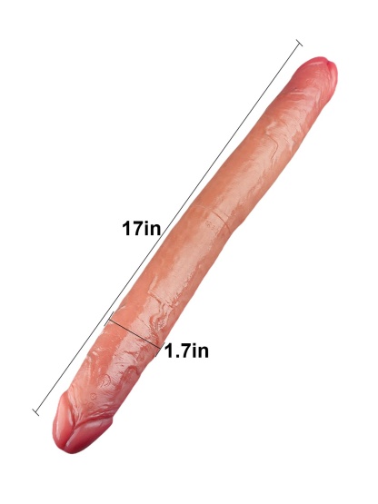 19" * 1.8" 10 Vibration Modes Double Ended Sliding Skin Dildo  - S/M/L Size