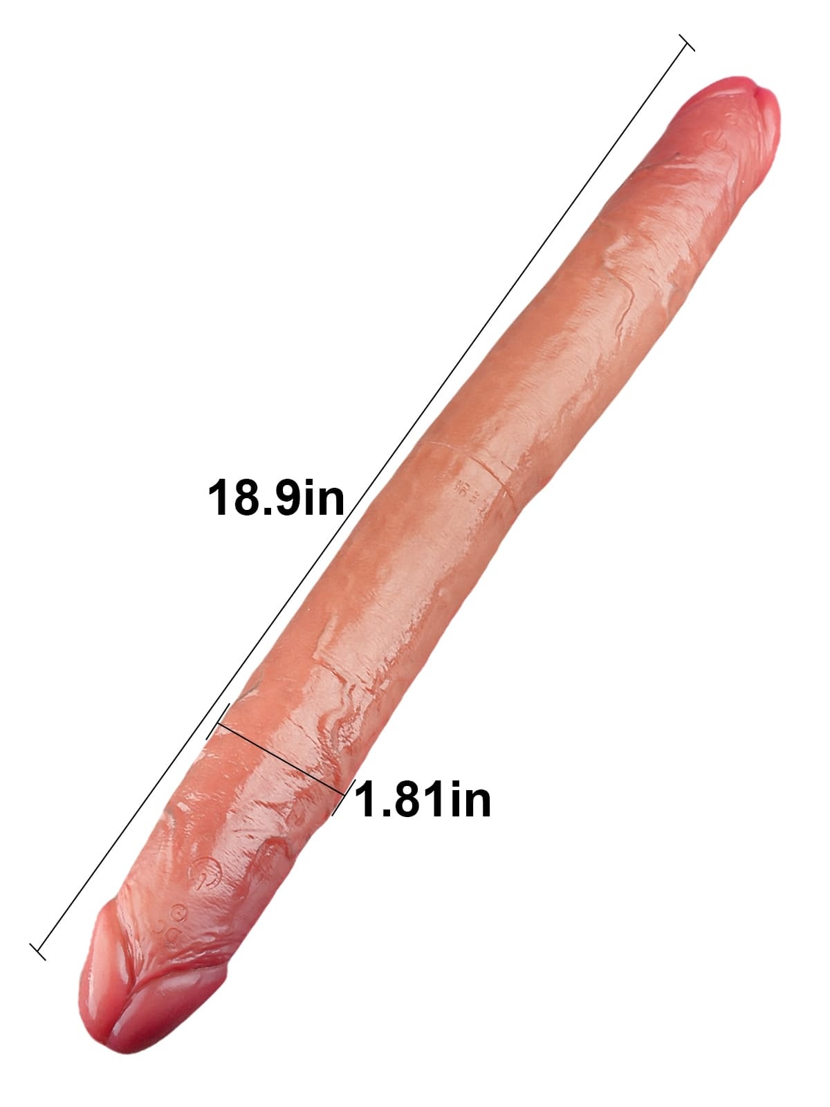 19" * 1.8" 10 Vibration Modes Double Ended Sliding Skin Dildo  - S/M/L Size