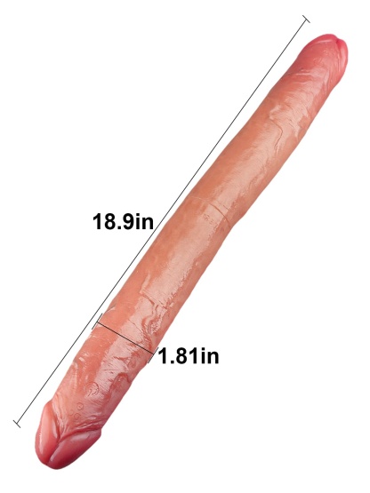 19" * 1.8" 10 Vibration Modes Double Ended Sliding Skin Dildo  - S/M/L Size